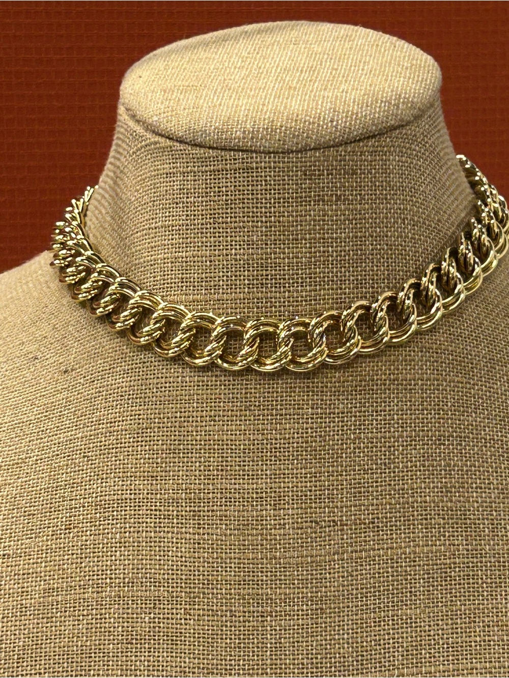Gold Plated Link Chain Chunky Choker Necklace - Women's Jewelry